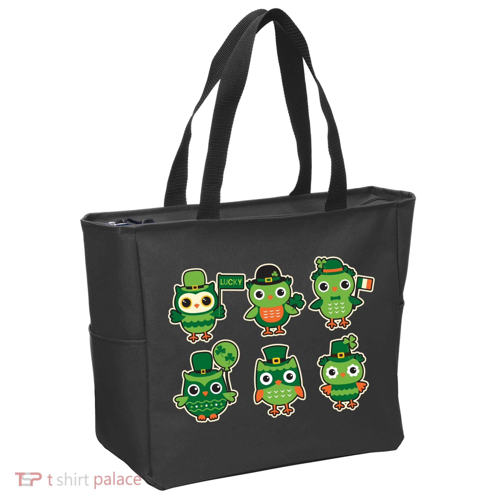 Cute St Patrick's Day Lucky Owls Tote Bag
