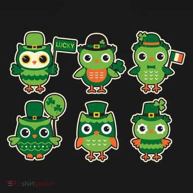 Cute St Patrick's Day Lucky Owls Full Zip Hoodie