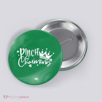 Cute St Patricks Day Pinch Charming Button