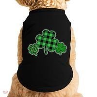 Cute St Patrick's Day Plaid Leopard Print Shamrocks Clovers Doggie Tank thumb 0