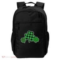 Cute St Patrick's Day Plaid Leopard Print Shamrocks Clovers Backpack thumb 0