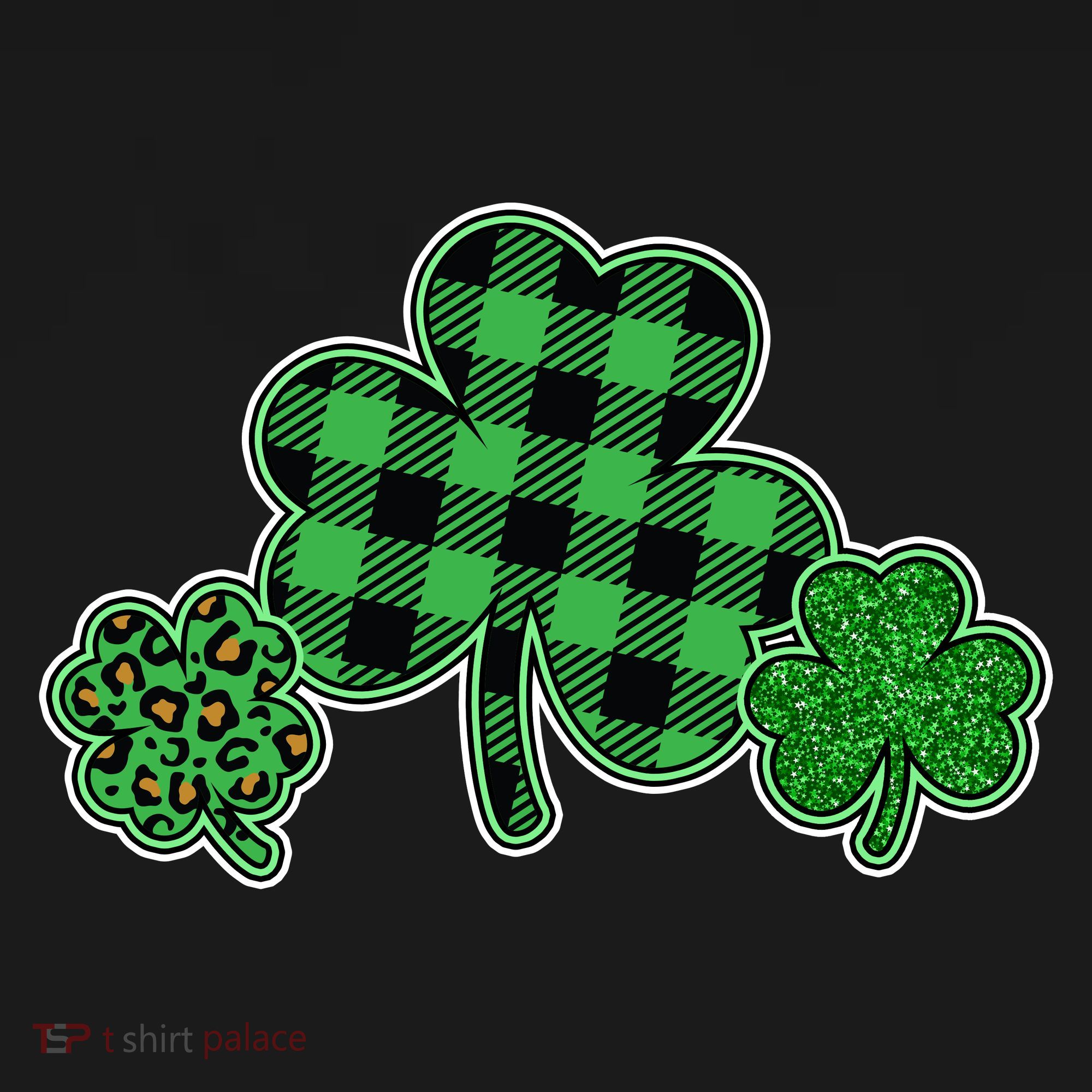 Cute St Patrick's Day Plaid Leopard Print Shamrocks Clovers Coaster