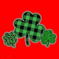 Cute St Patrick's Day Plaid Leopard Print Shamrocks Clovers Santa Hat thumb 1