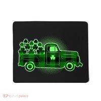 Cute St Patrick's Day Plaid Pick Up Truck Full Of Shamrocks Clovers Mousepad thumb 0
