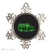 Cute St Patrick's Day Plaid Pick Up Truck Full Of Shamrocks Clovers Ornament thumb 0