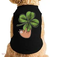 Cute St Patrick's Day Shamrock Sloth Doggie Tank thumb 0