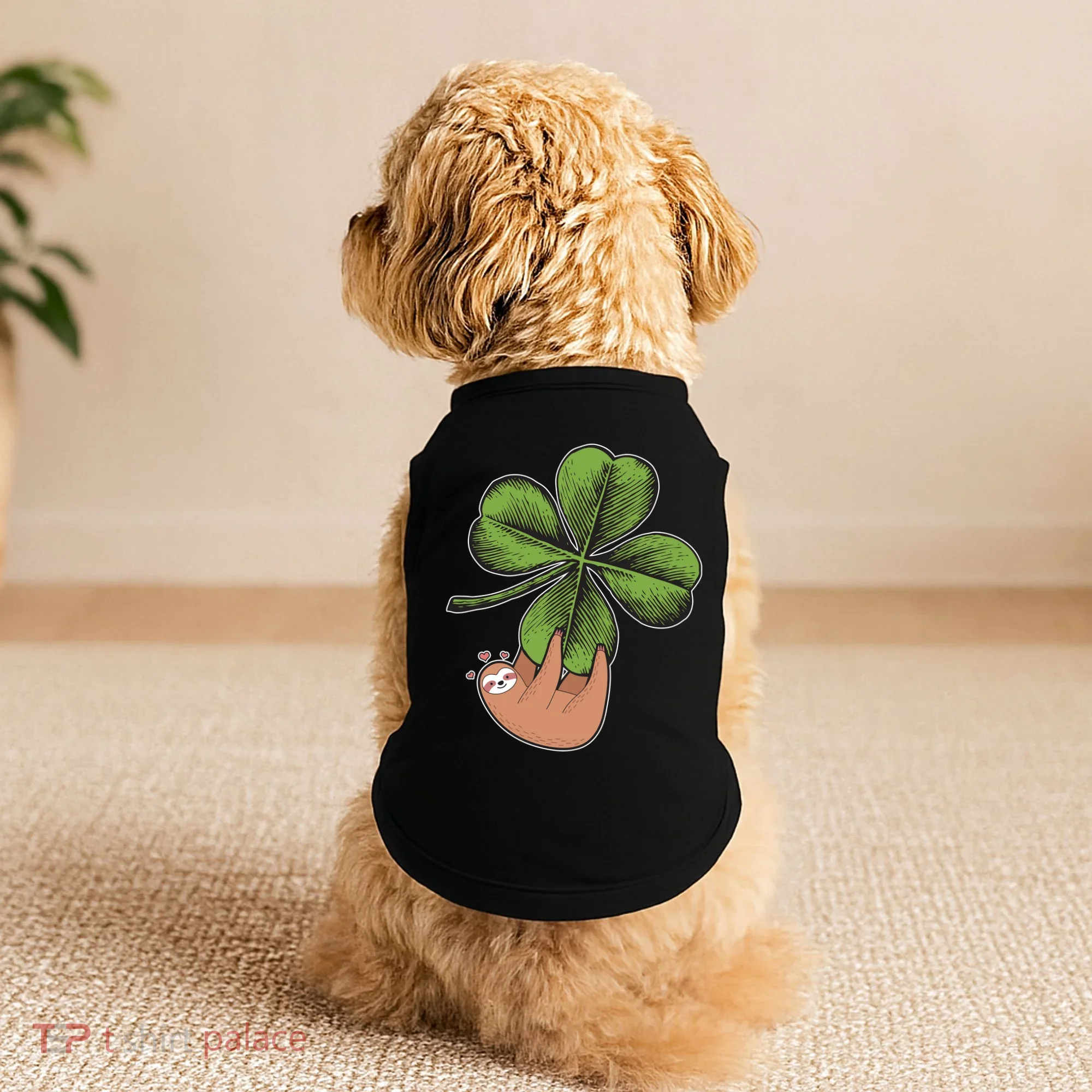 Cute St Patrick's Day Shamrock Sloth Doggie Tank