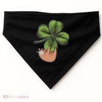 Cute St Patrick's Day Shamrock Sloth USA-Made Doggie Bandana thumb 0