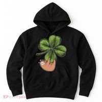 Cute St Patrick's Day Shamrock Sloth Hoodie thumb 0