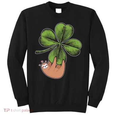 Cute St Patrick's Day Shamrock Sloth Sweatshirt
