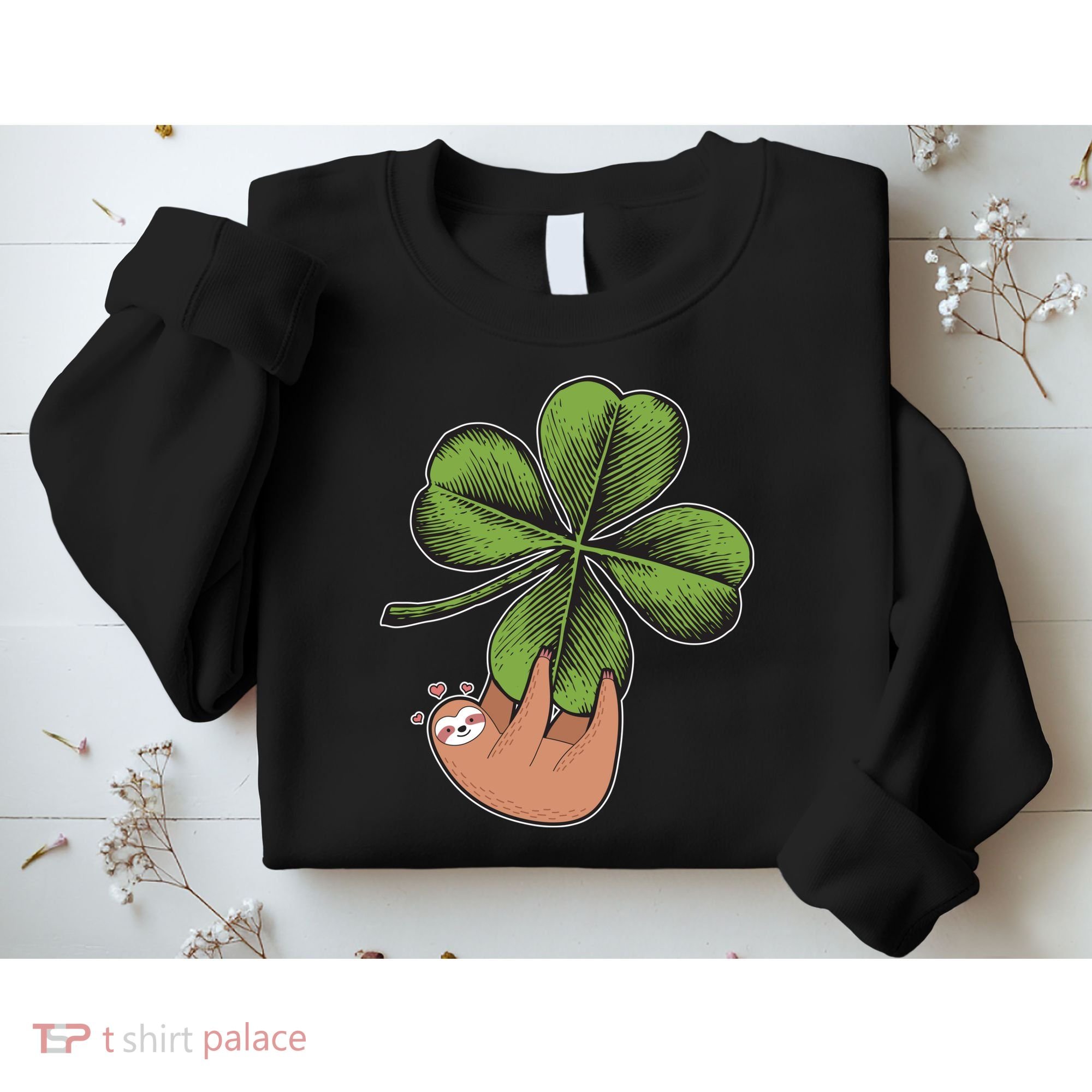 Cute St Patrick's Day Shamrock Sloth Sweatshirt