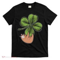 Cute St Patrick's Day Shamrock Sloth T-Shirt thumb 0