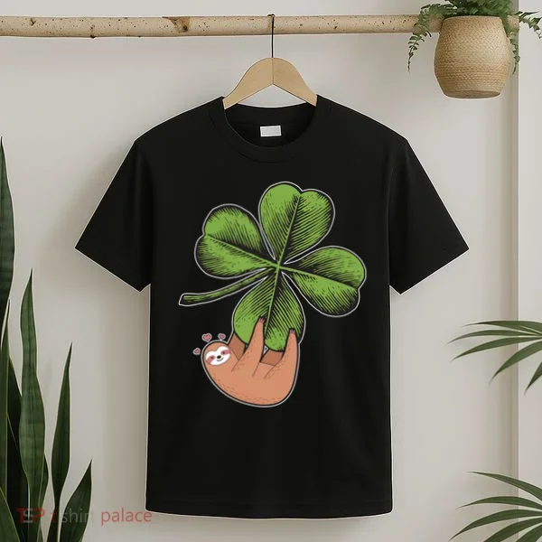 Cute St Patrick's Day Shamrock Sloth T-Shirt