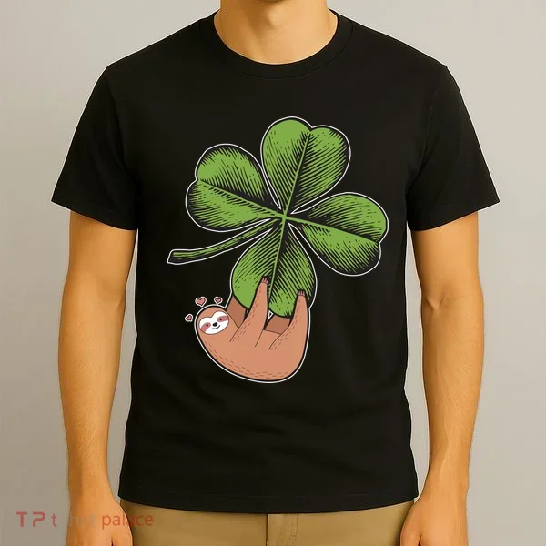 Cute St Patrick's Day Shamrock Sloth T-Shirt