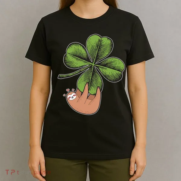 Cute St Patrick's Day Shamrock Sloth T-Shirt