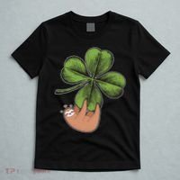 Cute St Patrick's Day Shamrock Sloth T-Shirt thumb 5