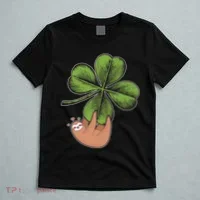 Cute St Patrick's Day Shamrock Sloth T-Shirt thumb 5