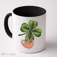 Cute St Patrick's Day Shamrock Sloth Coffee Mug thumb 0