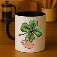 Cute St Patrick's Day Shamrock Sloth Coffee Mug thumb 4