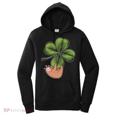 Cute St Patrick's Day Shamrock Sloth Women's Hoodie