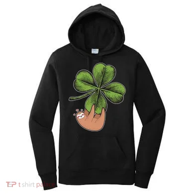 Cute St Patrick's Day Shamrock Sloth Women's Hoodie