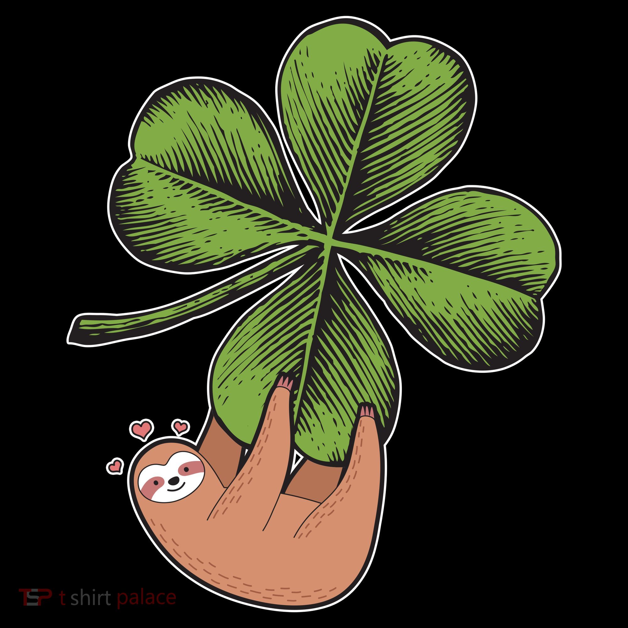 Cute St Patrick's Day Shamrock Sloth Women's Hoodie