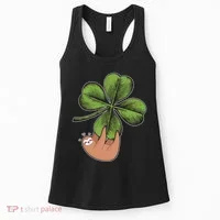 Cute St Patrick's Day Shamrock Sloth Women's Tank Top thumb 0