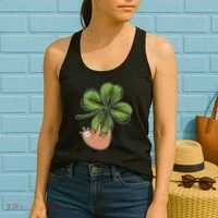 Cute St Patrick's Day Shamrock Sloth Women's Tank Top thumb 2
