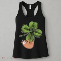 Cute St Patrick's Day Shamrock Sloth Women's Tank Top thumb 3