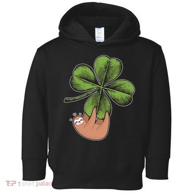 Cute St Patrick's Day Shamrock Sloth Toddler Hoodie