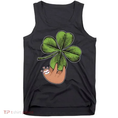 Cute St Patrick's Day Shamrock Sloth Tank Top