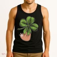 Cute St Patrick's Day Shamrock Sloth Tank Top thumb 3