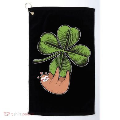 Cute St Patrick's Day Shamrock Sloth Golf Towel