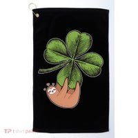 Cute St Patrick's Day Shamrock Sloth Golf Towel thumb 0