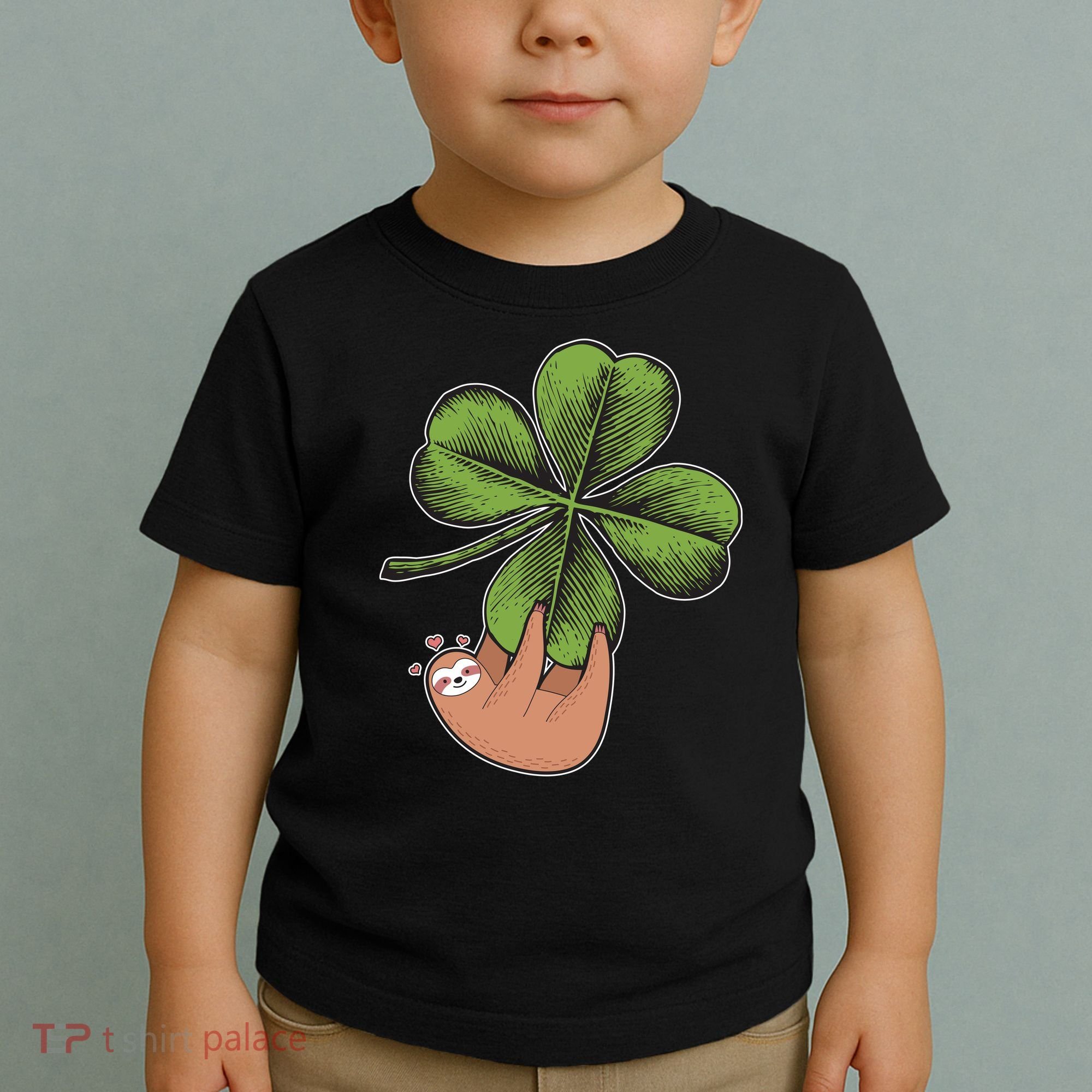 Cute St Patrick's Day Shamrock Sloth Toddler T-Shirt