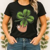 Cute St Patrick's Day Shamrock Sloth Women's T-Shirt thumb 2