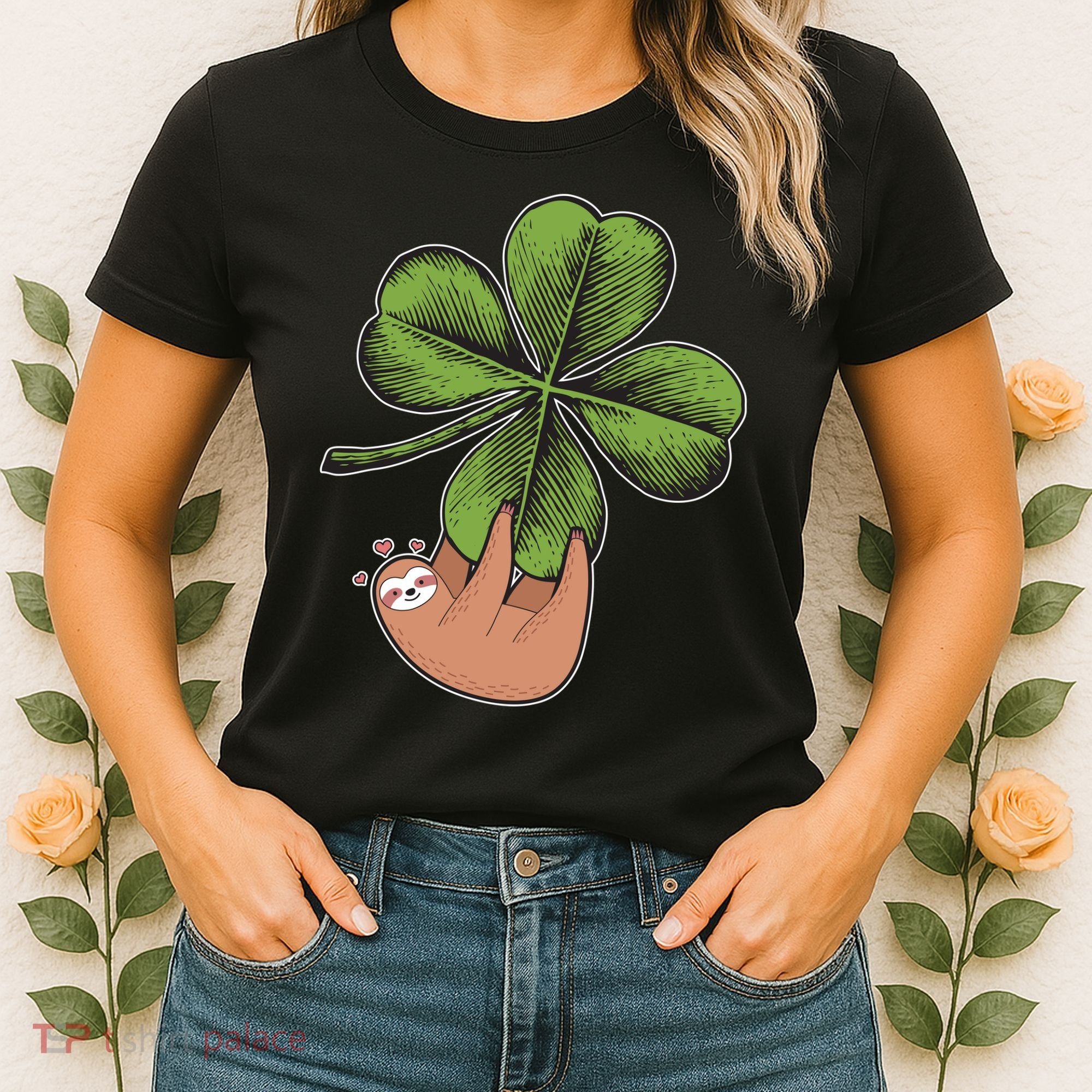 Cute St Patrick's Day Shamrock Sloth Women's T-Shirt