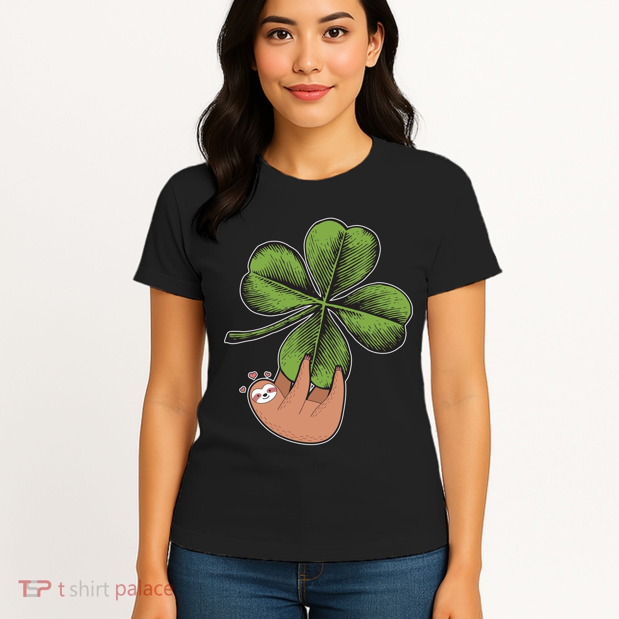 Cute St Patrick's Day Shamrock Sloth Women's T-Shirt