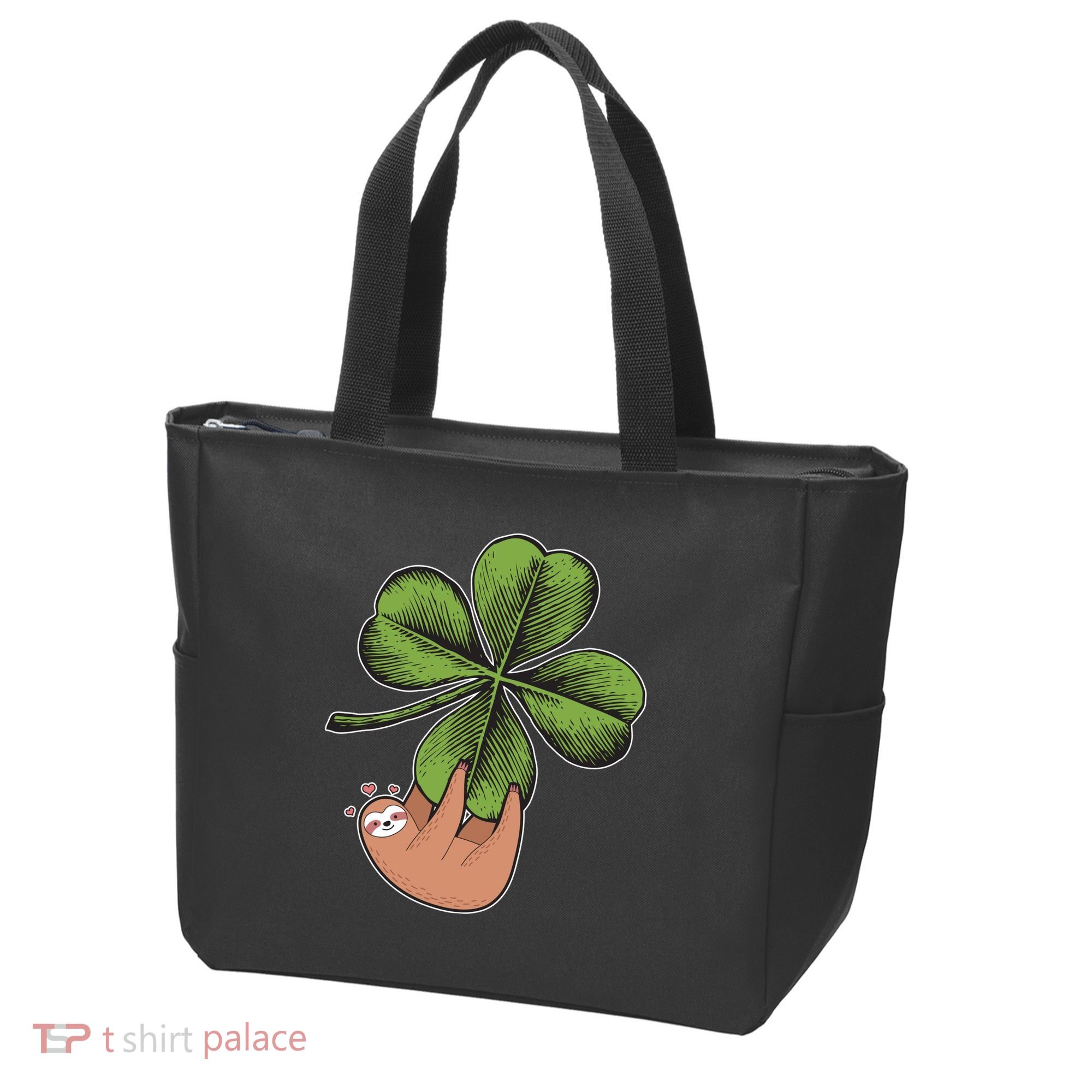Cute St Patrick's Day Shamrock Sloth Bag