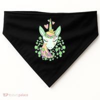 Cute St Patrick's Day Unicorn Shamrocks Clovers USA-Made Doggie Bandana thumb 0