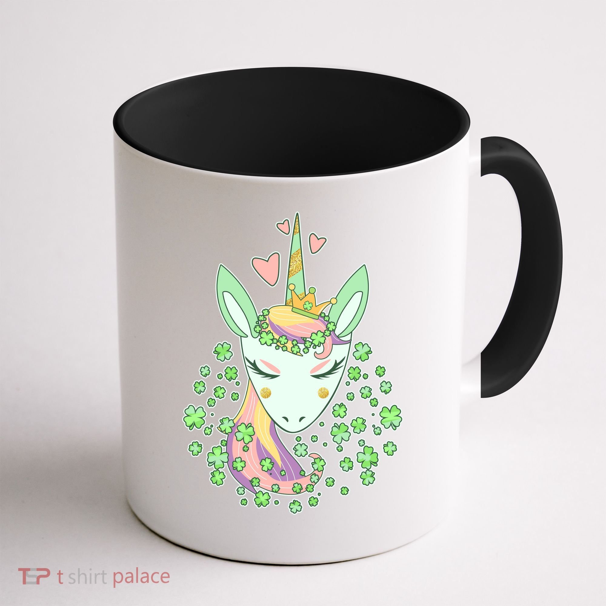 Cute St Patrick's Day Unicorn Shamrocks Clovers Coffee Mug