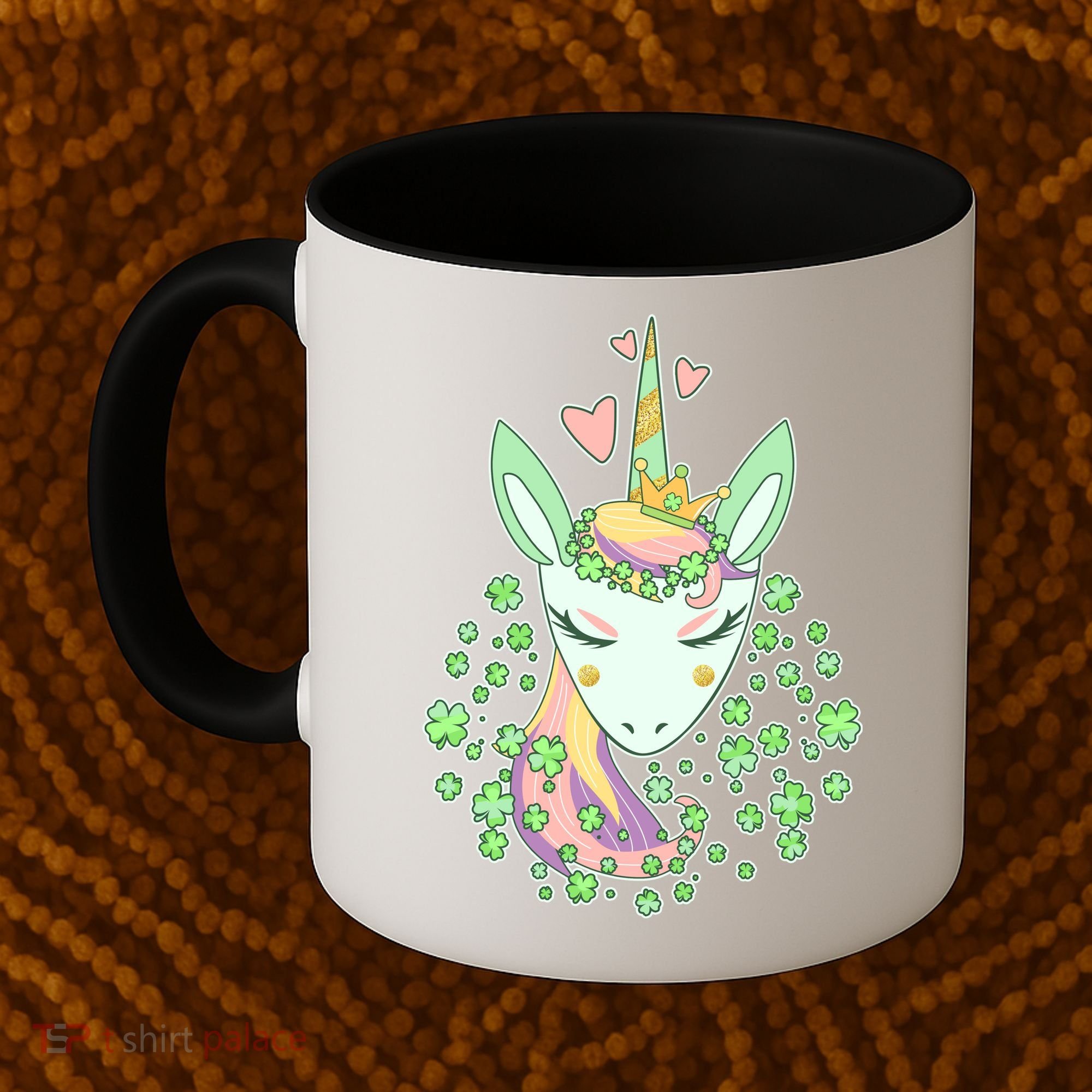 Cute St Patrick's Day Unicorn Shamrocks Clovers Coffee Mug
