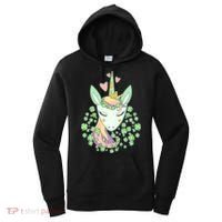 Cute St Patrick's Day Unicorn Shamrocks Clovers Women's Hoodie thumb 0