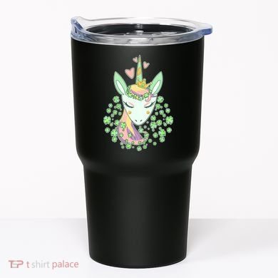 Cute St Patrick's Day Unicorn Shamrocks Clovers Tumbler