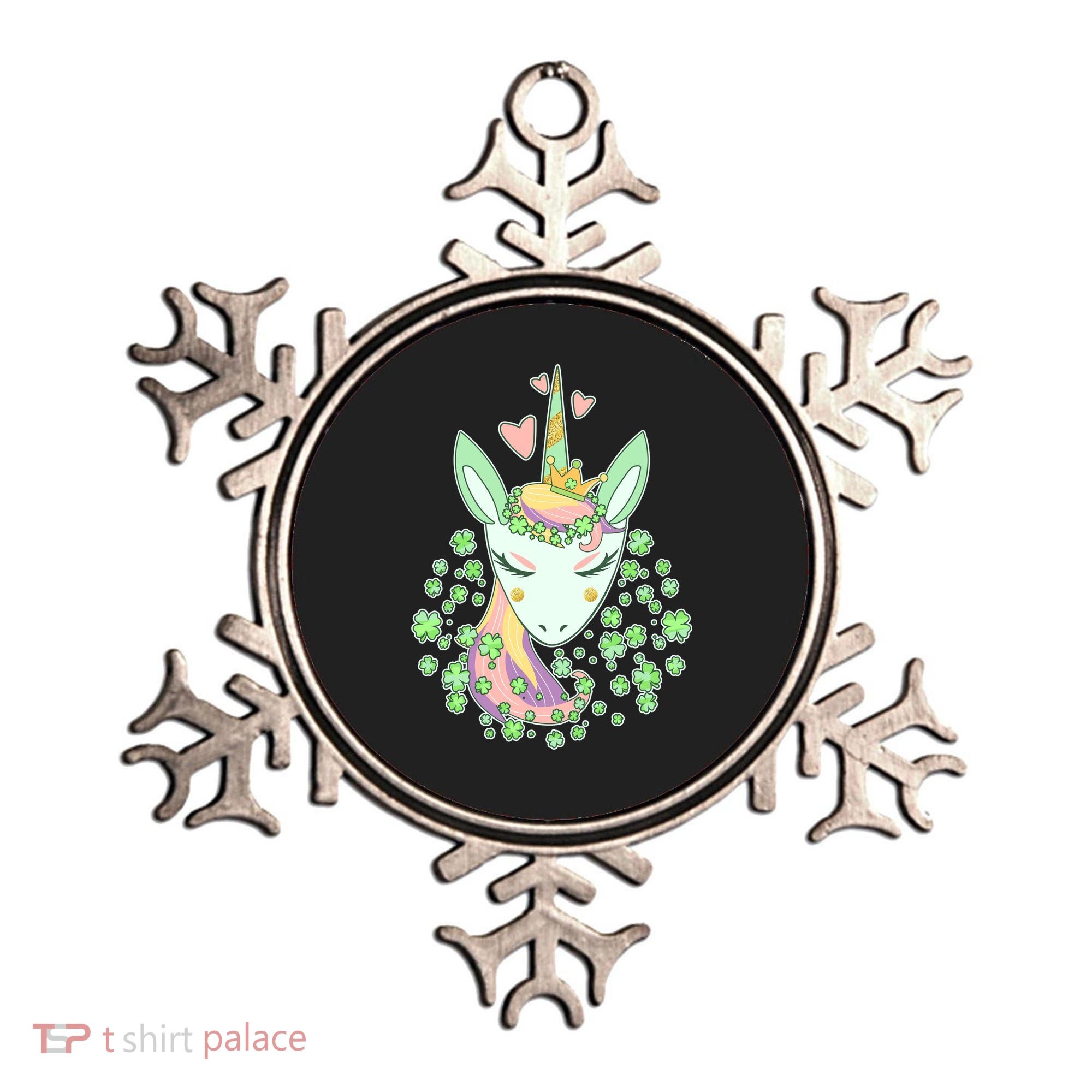 Cute St Patrick's Day Unicorn Shamrocks Clovers Ornament