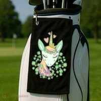 Cute St Patrick's Day Unicorn Shamrocks Clovers Golf Towel thumb 2