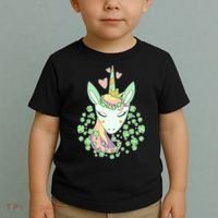 Cute St Patrick's Day Unicorn Shamrocks Clovers Toddler T-Shirt thumb 2