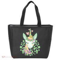 Cute St Patrick's Day Unicorn Shamrocks Clovers Tote Bag thumb 0