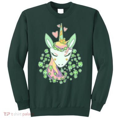 Cute St Patrick's Day Unicorn Shamrocks Clovers Sweatshirt