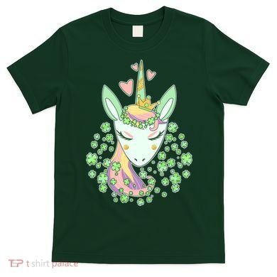 Cute St Patrick's Day Unicorn Shamrocks Clovers T-Shirt